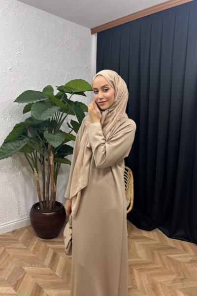 Alara Oyşo Kumaş Elbise  Vizon