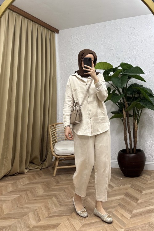 Anday Müslin Takım Bej