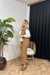 Arden Kaşe Yelekli Takım Camel