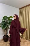Asil 2’li Abaya  Bordo