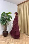 Asil 2’li Abaya  Bordo
