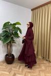 Asil 2’li Abaya  Bordo
