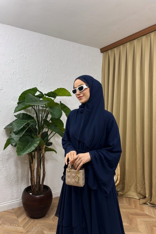 Asil 2’li Abaya Lacivert