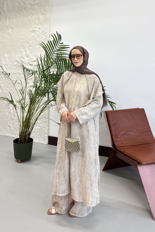 Beige 3’lü Keten Takım Krem