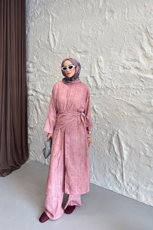 Beige 3’lü Keten Takım Pembe