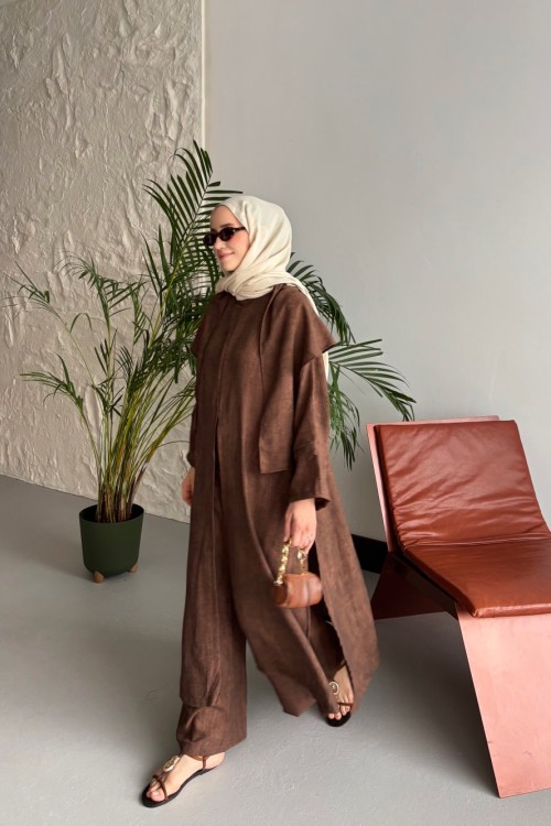 Beige 3’lü Keten Takım Kahverengi