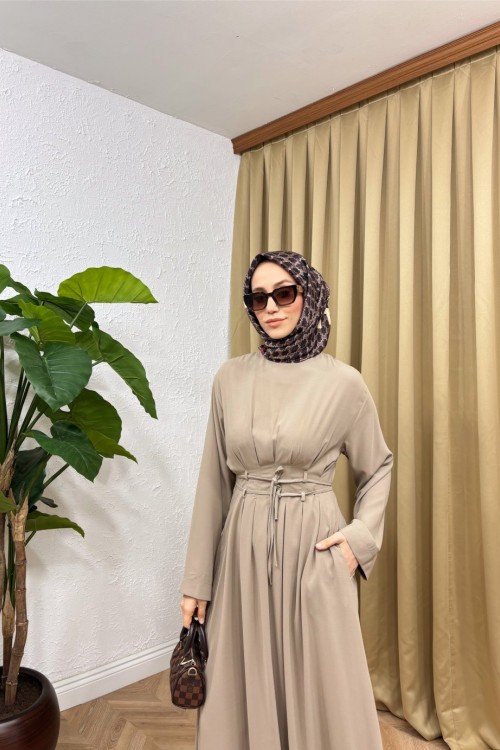 Belle Bel Detay Elbise Vizon