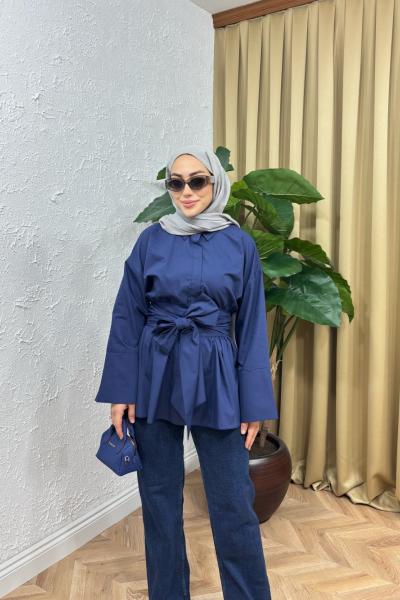 Berry Bağlamalı Gömlek Lacivert