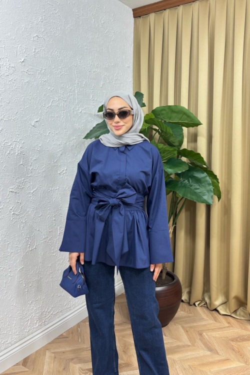 Berry Bağlamalı Gömlek Lacivert