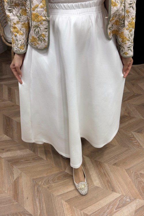 Beyaz Scuba Etek Beyaz