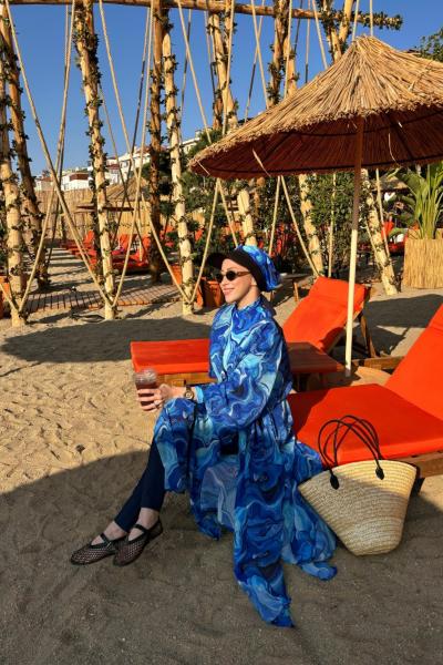 Blue Aura Tesettür Mayo Takım Mavi