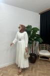 Capella Çift Kemerli Elbise  Beyaz