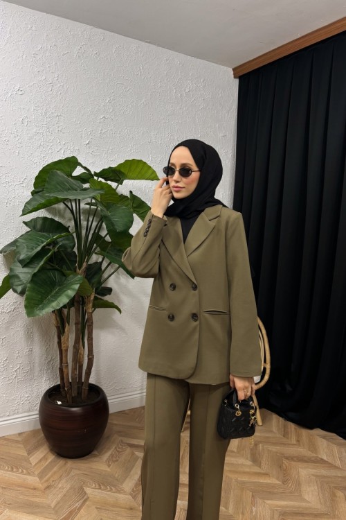 Celestia Kruvaze Ceket Haki