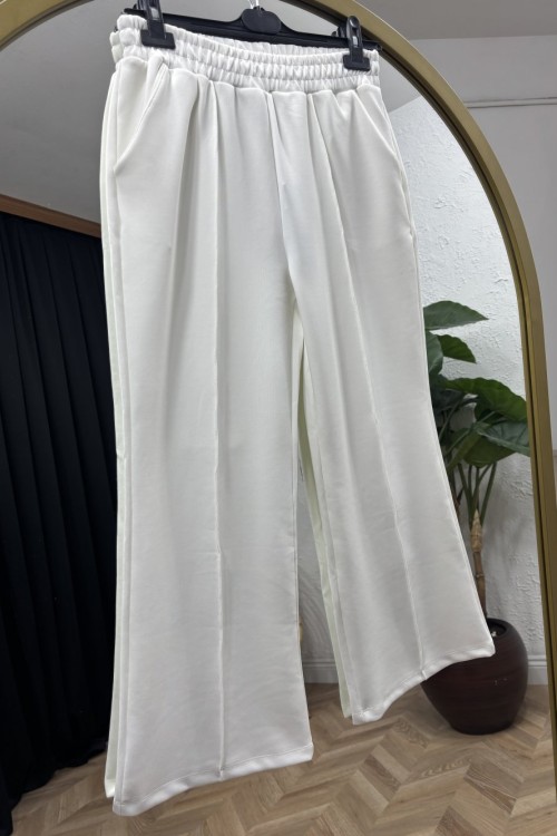 Çimalı beyaz Pantolon  Beyaz