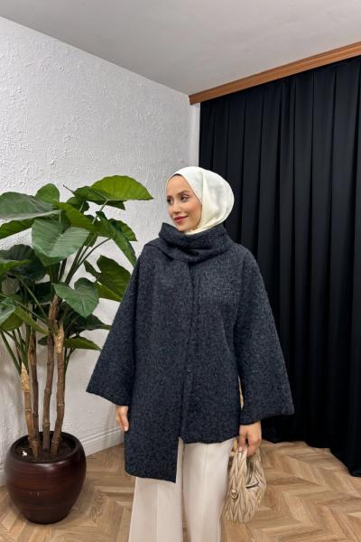 Cozy Atkılı Kaban Lacivert