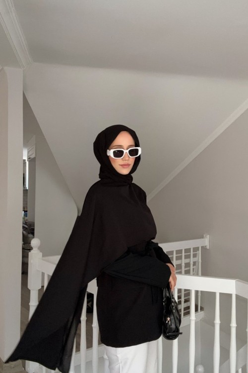 Drop Şal Yaka Ceket Siyah