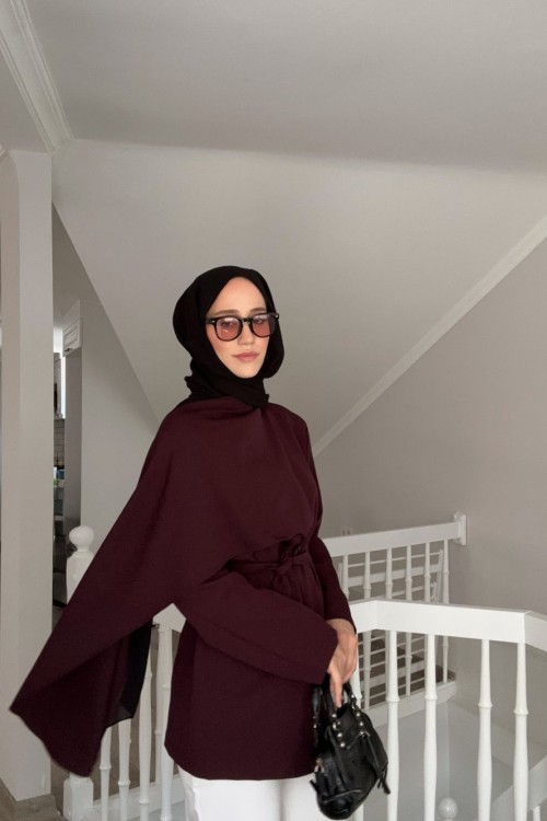 Drop Şal Yaka Ceket Bordo