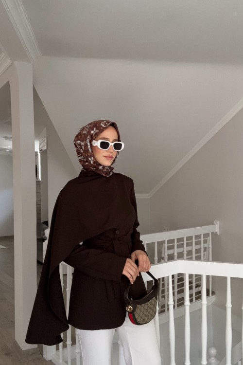 Drop Şal Yaka Ceket Kahverengi