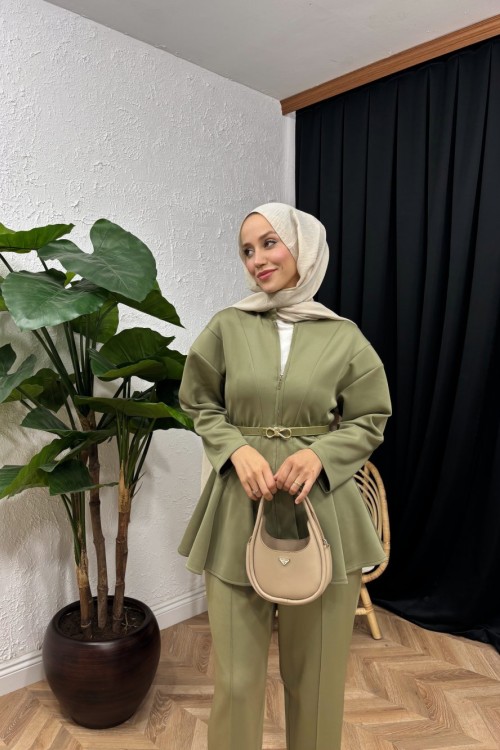 Elleon Fermuarlı Scuba Takım Haki