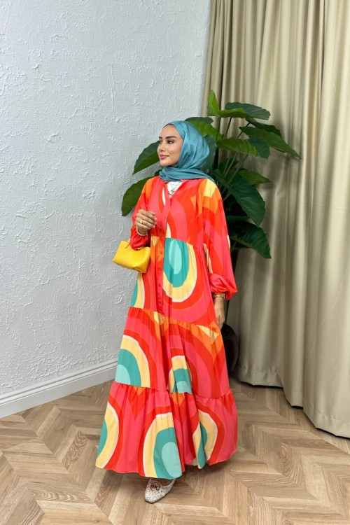 Fendi Elbise Nar Çiçeği