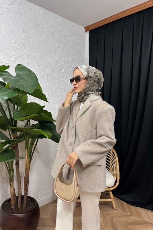 Frost Kaşe Ceket Bej