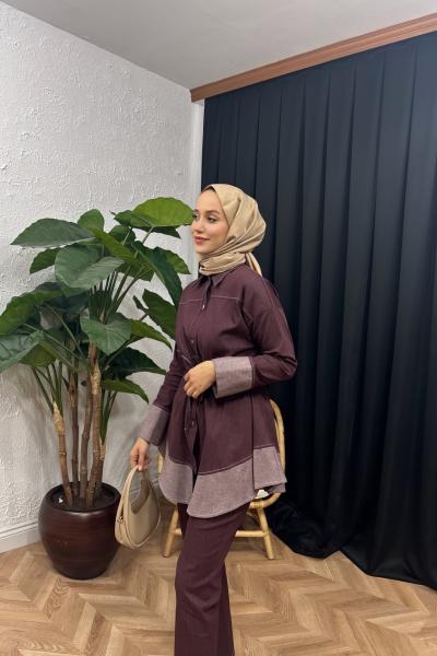 Guys Belden Bağlamalı Pantolon Takım Bordo