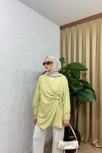 Hiola Drapeli Gömlek Sarı