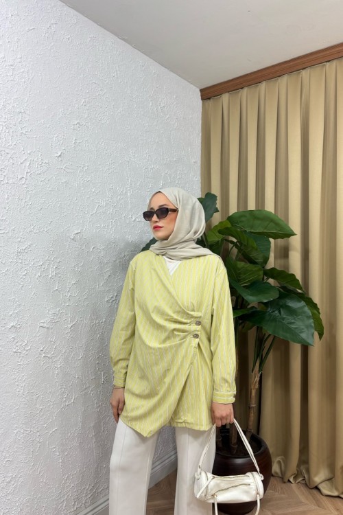 Hiola Drapeli Gömlek Sarı