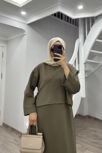 Isolee Anvelop Elbise Haki