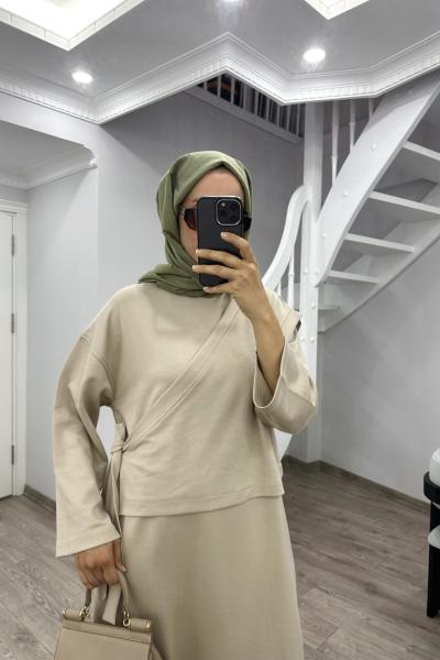 Isolee Anvelop Elbise Bej