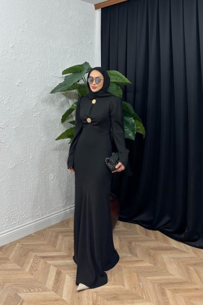 Julia İpek Elbise  Siyah