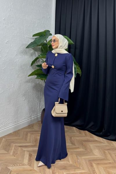 Julia İpek Elbise  Lacivert