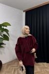 Kemer Tokalı Kaşe Kaban Bordo