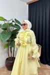 Lalin Fırfırlı Elbise ButterYellow