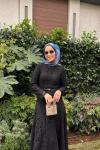 Leya Dantelli Elbise Siyah