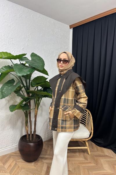 Lizar Desenli Ceket Haki