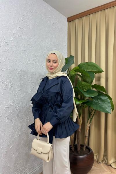 Lofts Piliseli Premium Ceket  Lacivert