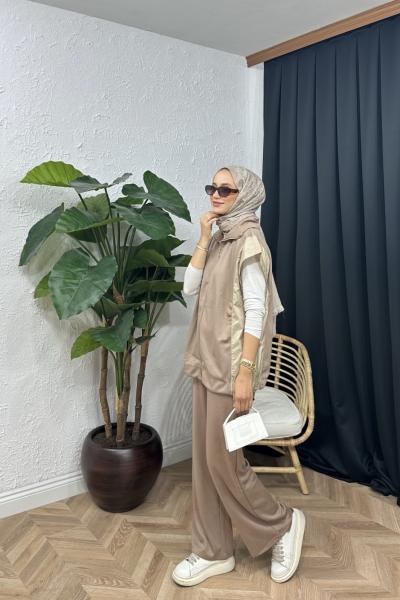 Mais Yelekli Takım Camel