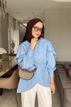 Mara Pelerinli Gömlek Mavi