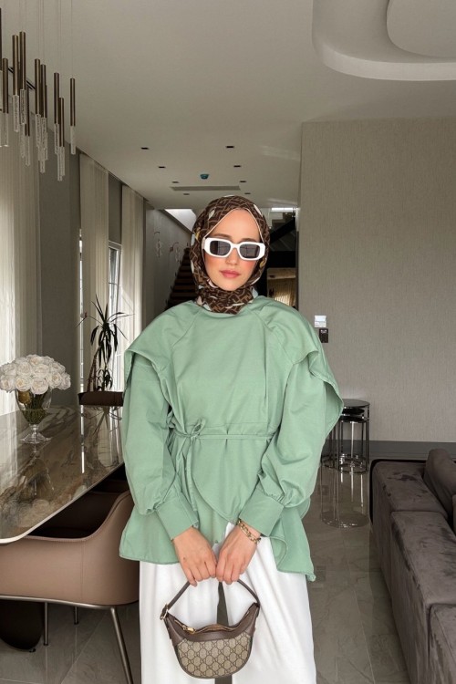 Mara Pelerinli Gömlek Çağla yeşili