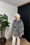 Mariam Angora Ceket Gri