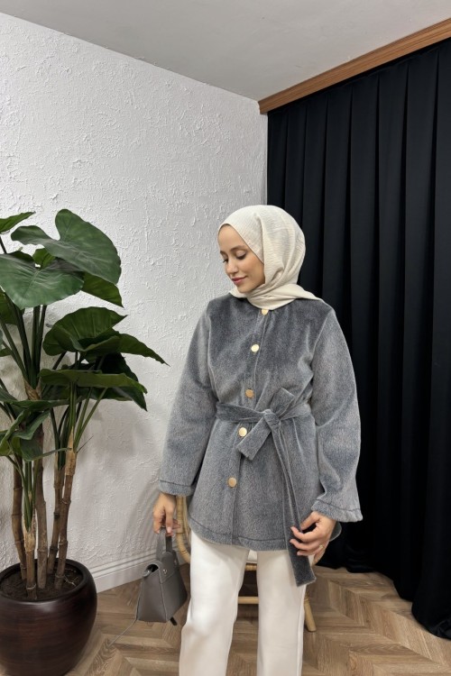 Mariam Angora Ceket Gri
