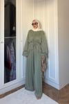 Melira Fırfır Detay Pantolon Takım Çağla yeşili