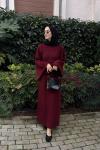 Mery İplik Elbise Bordo