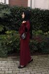 Mery İplik Elbise Bordo