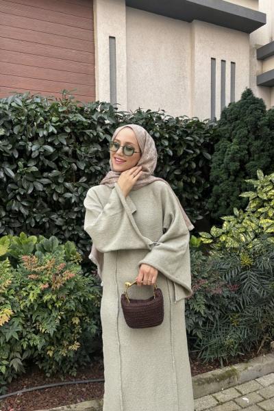 Mery İplik Elbise Yeşil