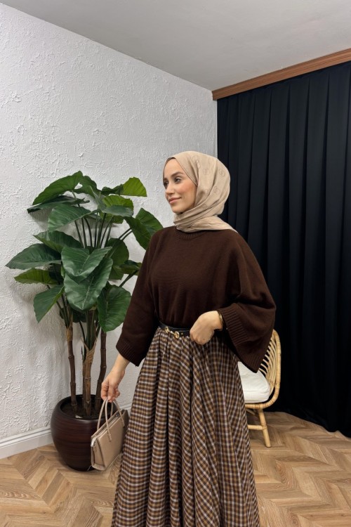 Mila Triko Kazak Kahverengi