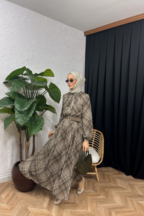 Miranda Kemerli Elbise Yeşil