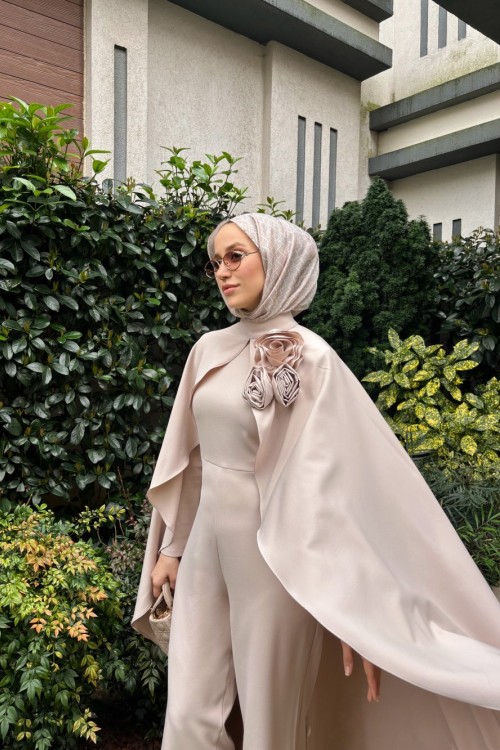 Moonline Pelerinli Tulum Pudra