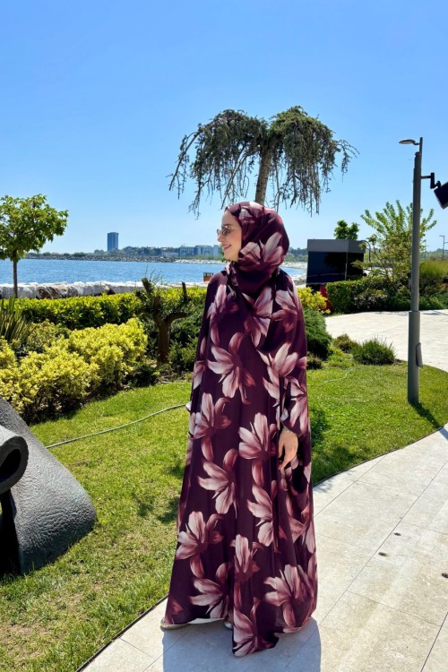 Moria İkili Kaftan Takım Bordo